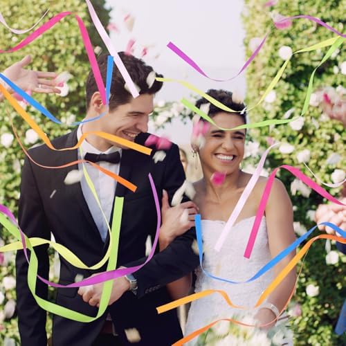 40Pcs Rainbow Ribbon Sticks with Bells for Parties