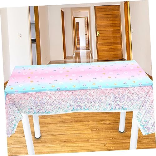 LIFKOME Mermaid Themed Disposable Tablecloth for Birthday Parties