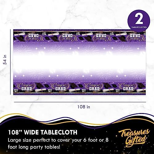 Treasures Gifted Purple Graduation Decor Set for 24 Guests