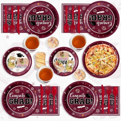 2025 Graduation Plates Napkins Set for 50 Guests