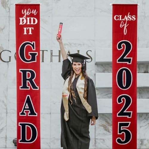 Class of 2025 Graduation Banner Black Gold