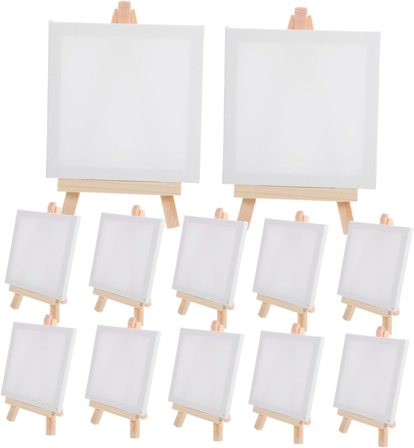 LIFKOME 12Pcs Small Canvases with Easels for Painting and Arts