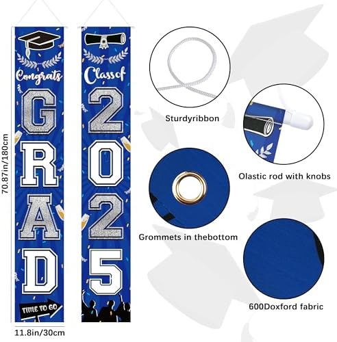 Blue Silver Graduation Party Decorations 2025
