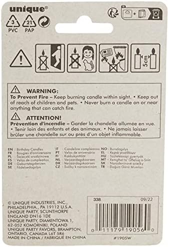 White Spiral Birthday Candles 24 Count 25 Inch
