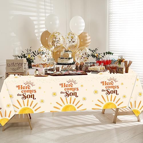 CMUSKO 3Pcs Here Comes The Son Tablecloths