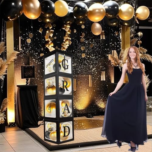 2025 Graduation Decorations Balloon Boxes with Cap Topper Kit