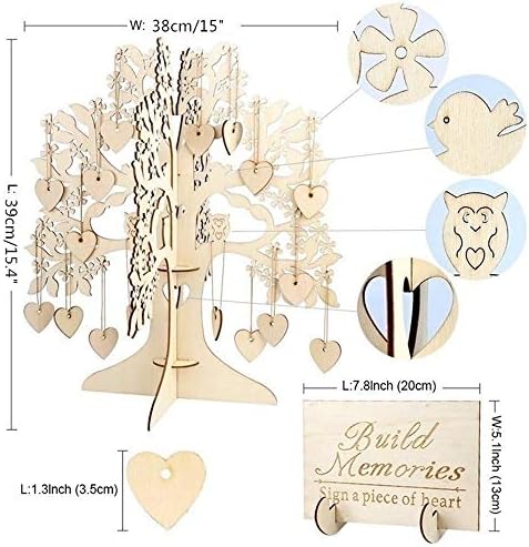 NUPTIO Rustic Guest Book Alternative with Heart Drop Box