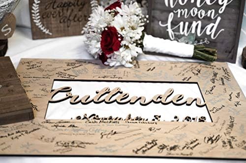Custom Wooden Wedding Guest Book Alternative with Last Name