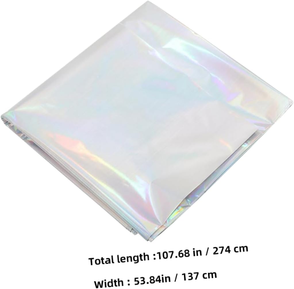 Iridescent Rainbow Tablecloth 2-Piece Set for Parties