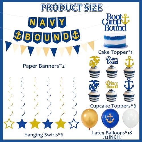 Holkcog Navy Party Decorations Banner Set