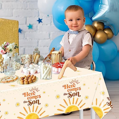 CMUSKO 3Pcs Here Comes The Son Tablecloths