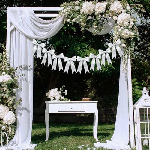 2 Strings 16PCS White Bow Garland Decorations for Events