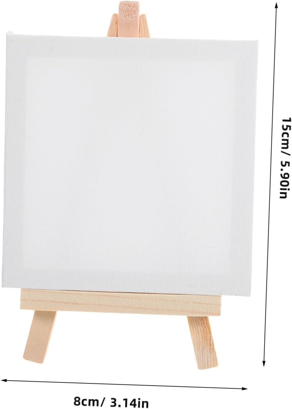 LIFKOME 12Pcs Small Canvases with Easels for Painting and Arts