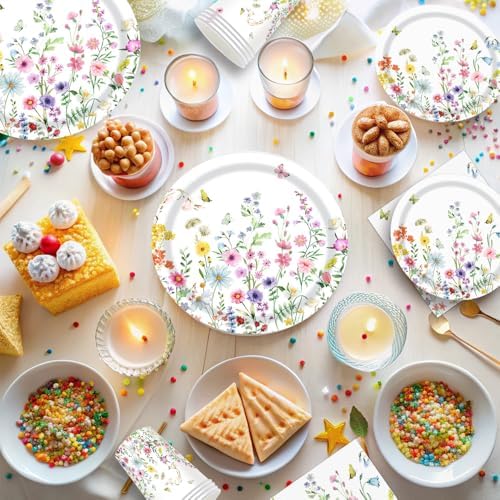 140 Pcs Wildflower Party Supplies Decorations