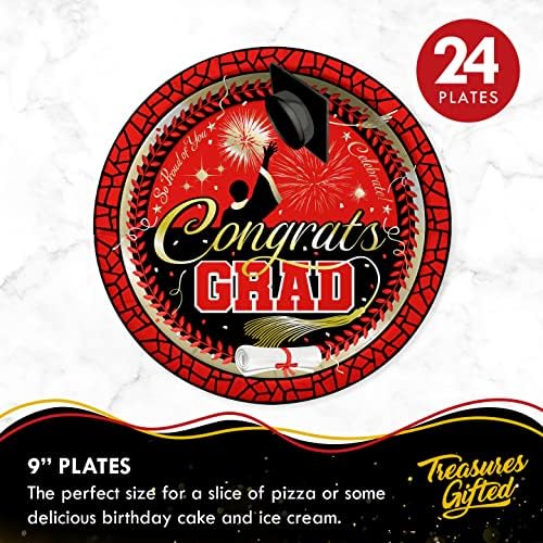 Treasures Gifted Red Graduation Decor Set for 24 Guests