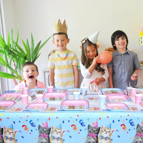 LSJDEER Cat Party Tableware Set for 20 Guests