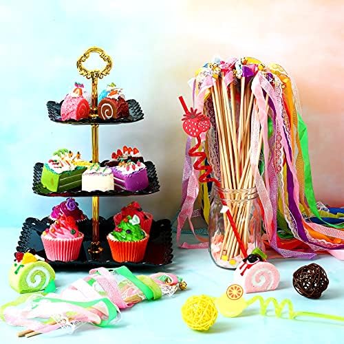 40 Pieces Chromatic Silk Wedding Streamers with Bells
