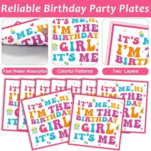 96Pcs Hi Im the Birthday Girl Party Set