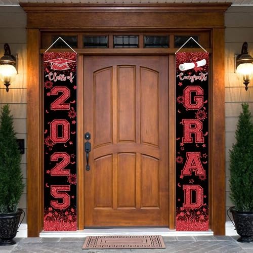 Red and Black Graduation Banner Class of 2025