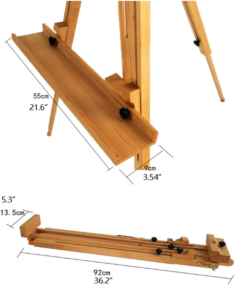HYUREWF Portable Folding Easel with Telescopic Shelf