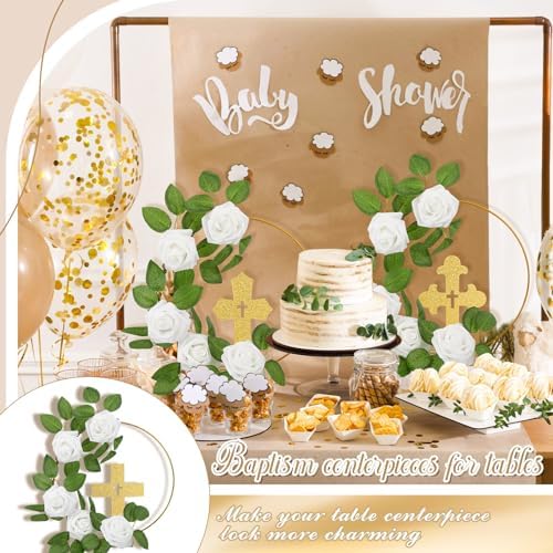 Wesiti 48 Pcs Baptism Centerpiece Table Decoration Set