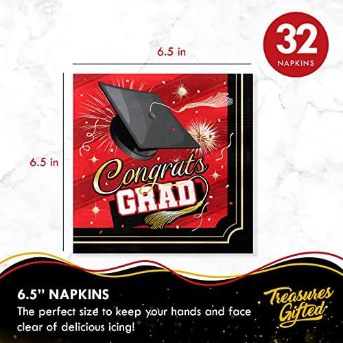 Treasures Gifted Red Graduation Decor Set for 24 Guests