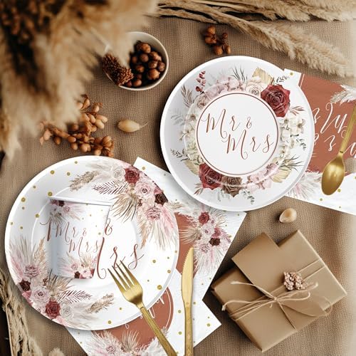 Mr And Mrs Bridal Shower Tableware Set Serves 24