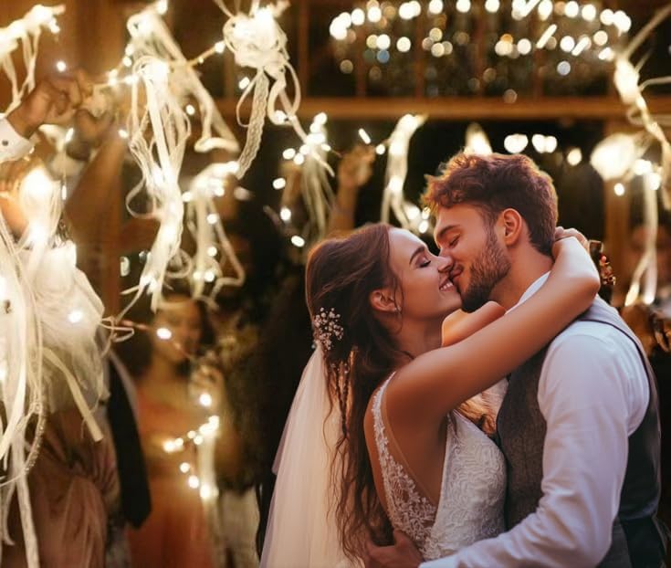TIMECOSY 48pcs LED Wedding Sparklers with Bells