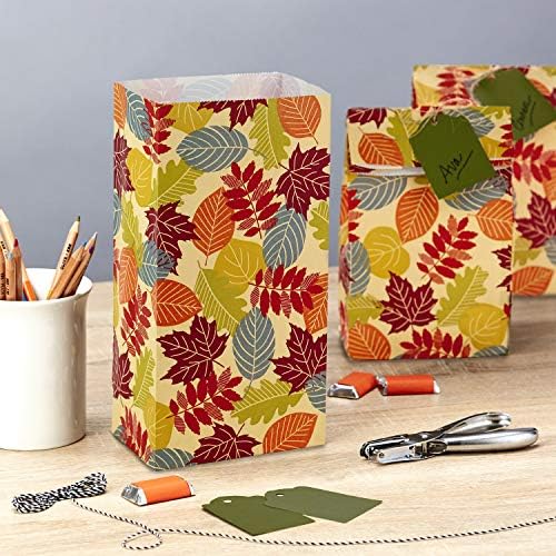 Hallmark Fall Leaves Party Favor and Wrapped Treat Bags 30 Ct