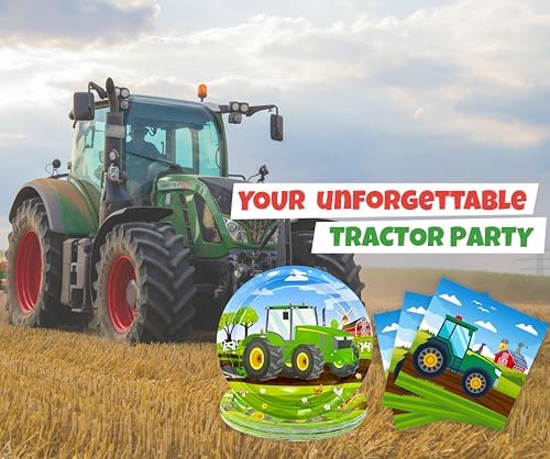 Tractor Birthday Party Supplies Set 100 Pcs
