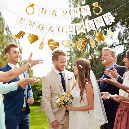 Happy Engagement Banner Set for Bride to Be Decor