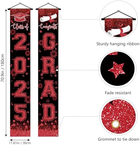 Red and Black Graduation Banner Class of 2025