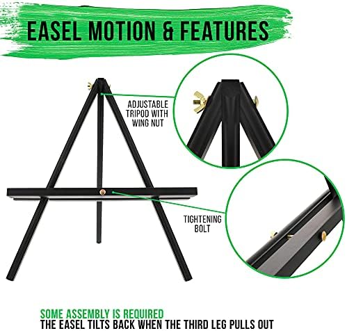 US Art Supply 12 Black Wood Easel 4 Pack