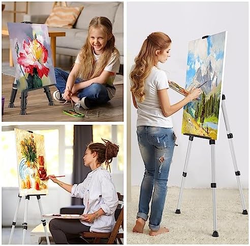 Adjustable Aluminum Easel Stand with Carry Bags 17 to 66 Height