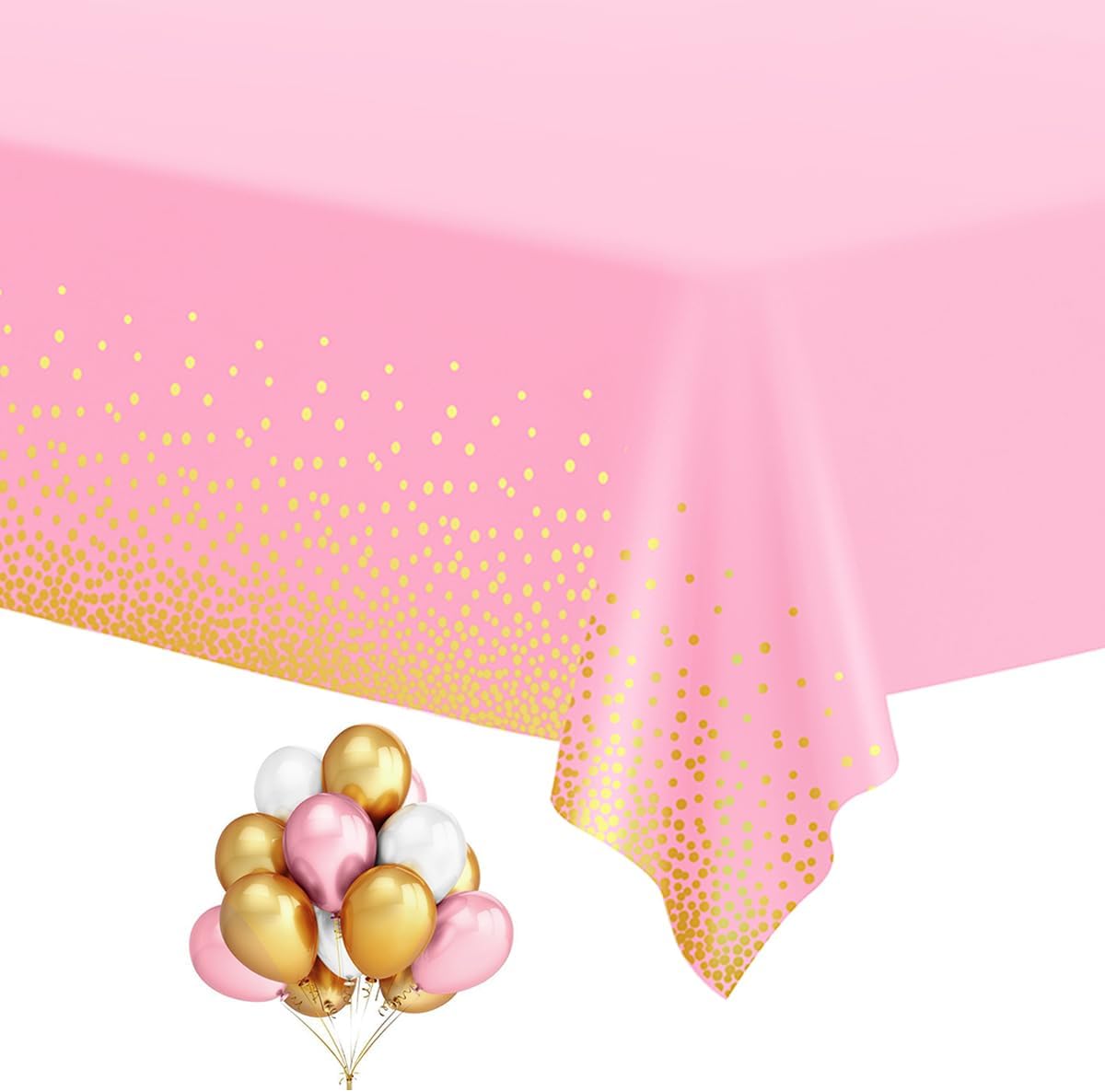 HOMIX Pink and Gold Tablecloths for Rectangle Tables 6 Pack