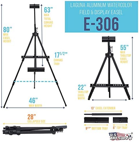 US Art Supply 80 Aluminum Easel Stand Sign Display