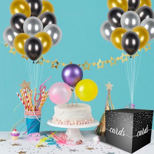 Elegant Gold Foil Black Card Gift Box for Weddings and Parties