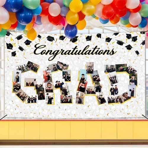 Large Graduation Photo Banner 72x44 Inch for 2025 Ceremony