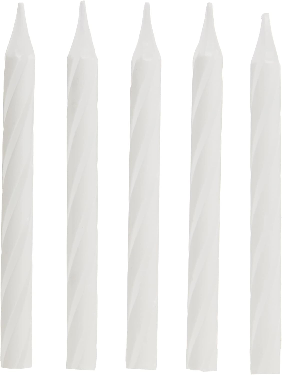 White Spiral Birthday Candles 24 Count 25 Inch