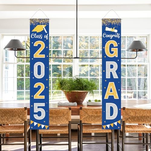 Class of 2025 Graduation Banner Blue Welcome Sign