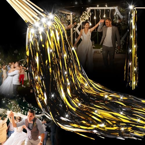 24 Pcs Lighted Wedding Wands with LED Tinsel