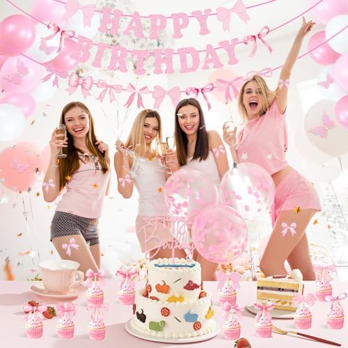 Pink Bow Coquette Birthday Decor Kit