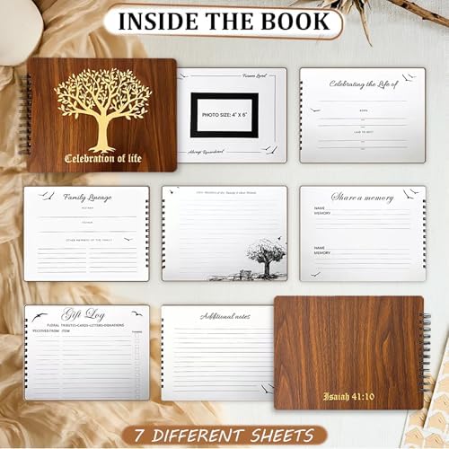 TEJSA Wooden Funeral Guest Book Set