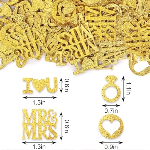200PCS Gold Glitter Wedding Confetti Table Decor