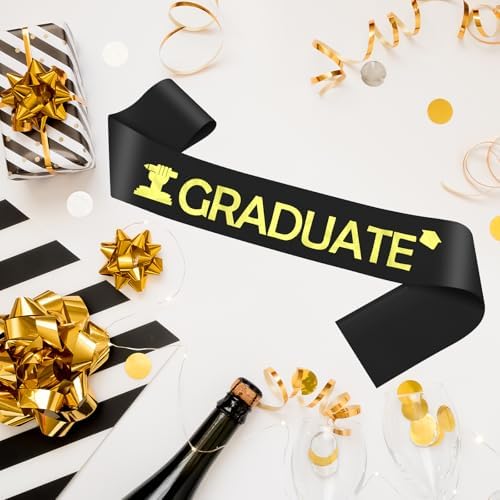 Graduation Sash with Gold Fonts for Graduate Students