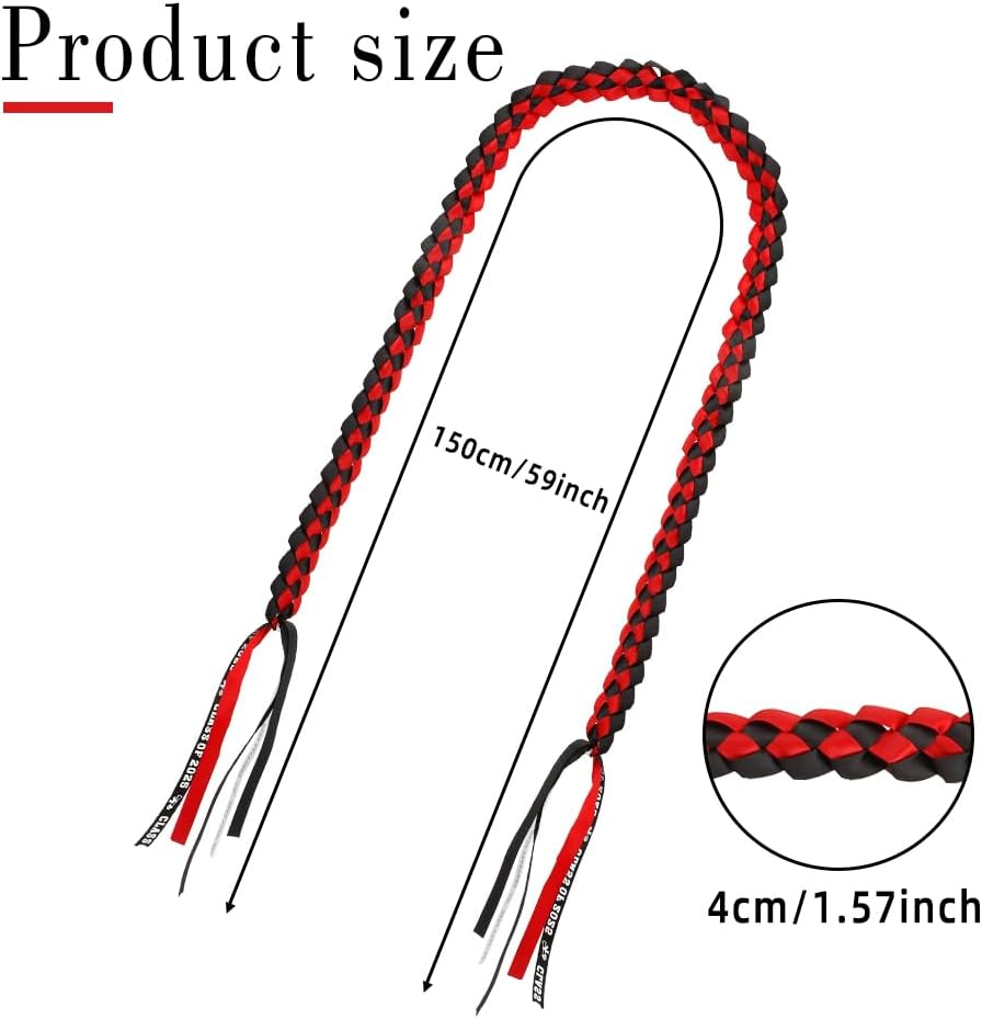 2025 Graduation Leis Red Black Double Braided Cord