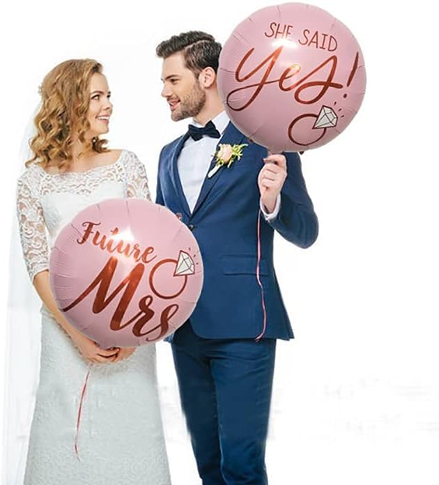 Diamond Ring Foil Balloon Set 5pcs Bridal Shower Decor