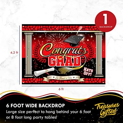 Treasures Gifted Red Graduation Decorations Set of 16
