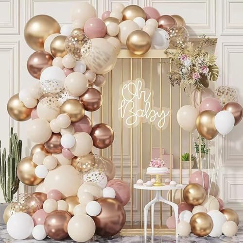 Yesier Balloon Arch Kit Pink White Gold Balloons