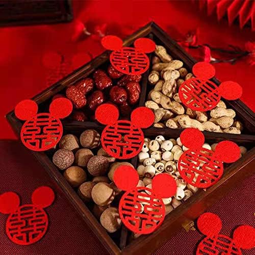 120 Pcs Double Happiness Confetti Wedding Decoration Paper Cut